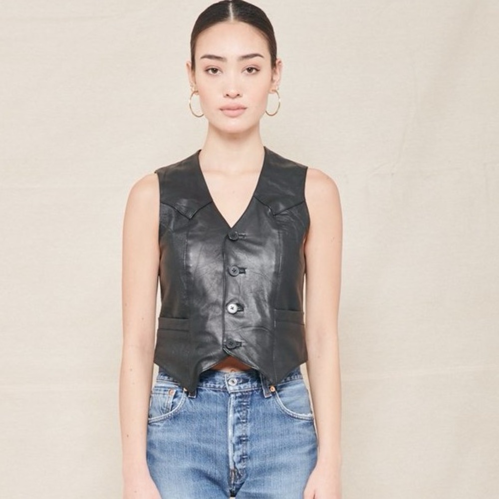 Re/Done 70s Upcycled Leather Vest